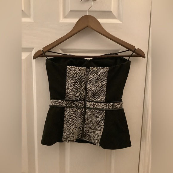 Guess Black and Snake Print Bustier Top - Picture 2 of 2